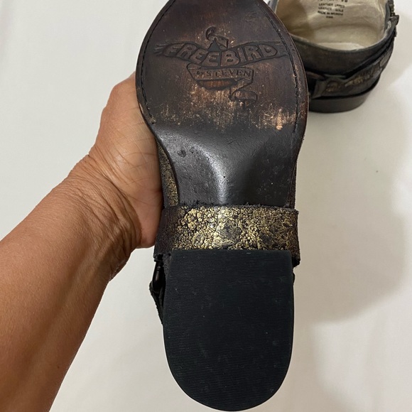 NWT Freebird ankle boots black and gold distressed by Steven Phlow. Size six - Picture 3 of 7